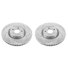 Front DRILLEDSLOTTED ROTOR PAIR for Audi image 2