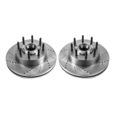 Front DRILLEDSLOTTED ROTOR PAIR for Ford image 2