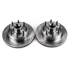 Front DRILLEDSLOTTED ROTOR PAIR for Ford image 2