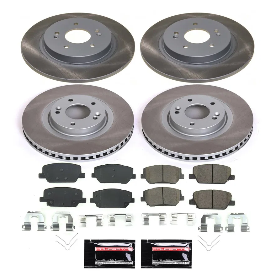 Front and Rear SEMI-COATED ROTOR KIT for Hyundai Santa Fe