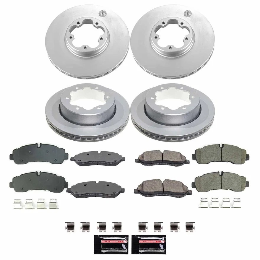 Front and Rear Z17 COATED BRAKE KIT for Ford Transit-350 HD
