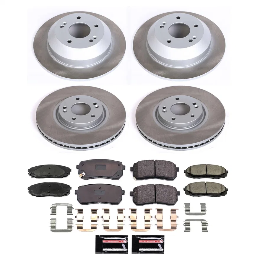 Front and Rear SEMI-COATED ROTOR KIT for Kia Sedona