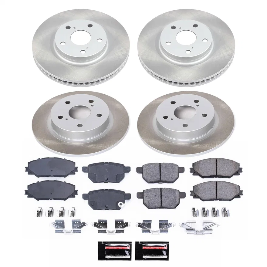 Front and Rear SEMI-COATED ROTOR KIT for Scion tC