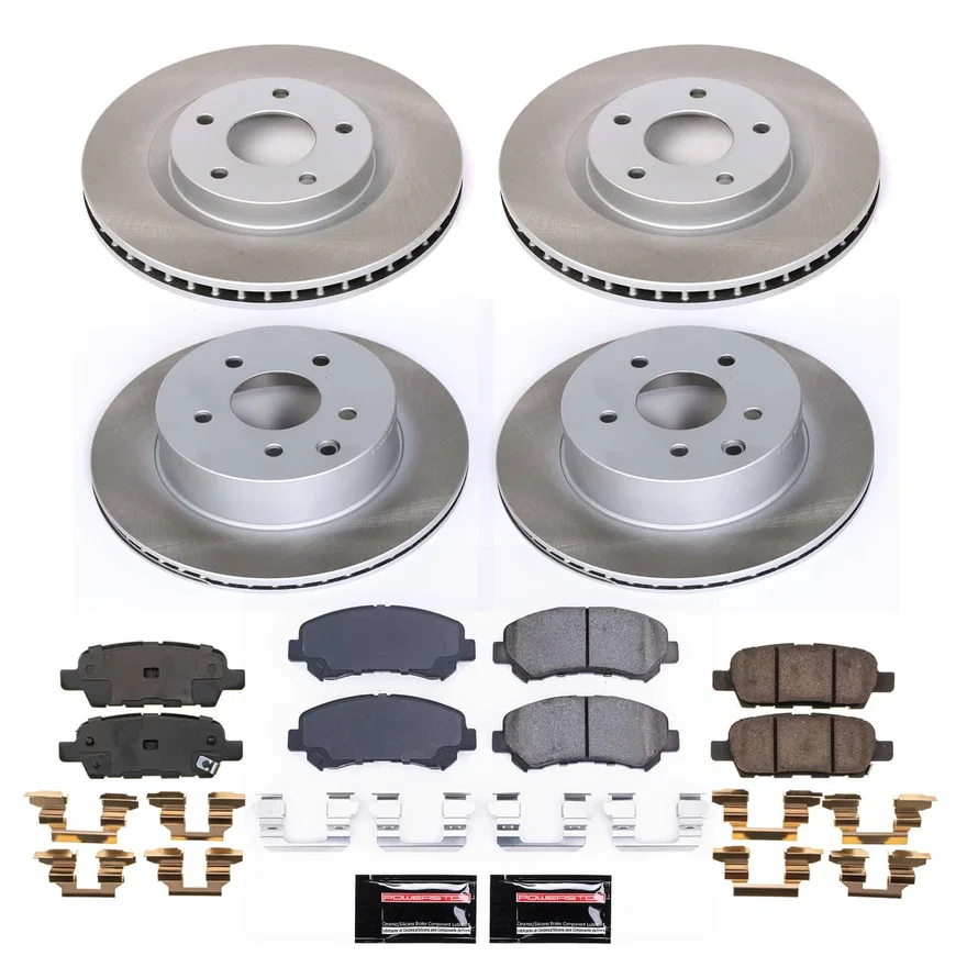 Front and Rear SEMI-COATED ROTOR KIT for Nissan