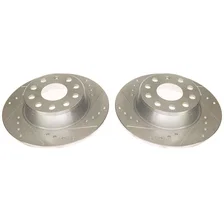 Rear DRILLEDSLOTTED ROTOR PAIR for Volkswagen image 2