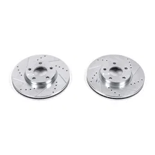 Front DRILLEDSLOTTED ROTOR PAIR for Ford Transit Connect image 2