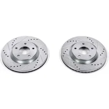 Front DRILLEDSLOTTED ROTOR PAIR for Nissan image 2
