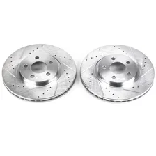 Front DRILLEDSLOTTED ROTOR PAIR for Chrysler PT Cruiser image 2