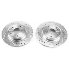 Rear DRILLEDSLOTTED ROTOR PAIR for Honda Civic image 2