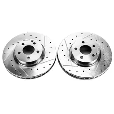 Front DRILLEDSLOTTED ROTOR PAIR for Audi image 2