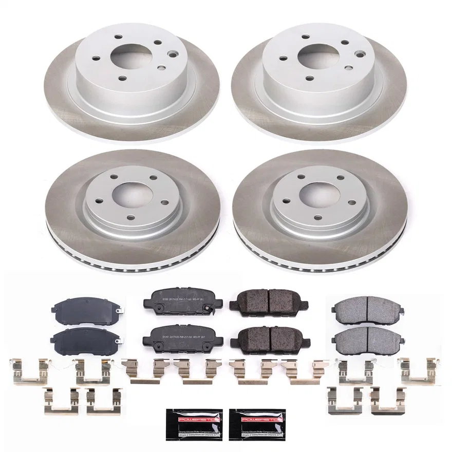 Front and Rear SEMI-COATED ROTOR KIT for Nissan Sentra