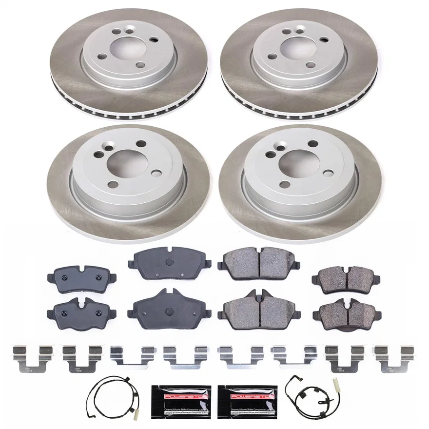Front and Rear SEMI-COATED ROTOR KIT for Mini Cooper