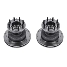 Front DRILLEDSLOTTED ROTOR PAIR for Ford image 2