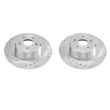 Rear DRILLEDSLOTTED ROTOR PAIR for Acura TLX image 1