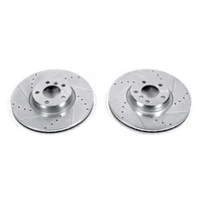 Front DRILLEDSLOTTED ROTOR PAIR for BMW image 2