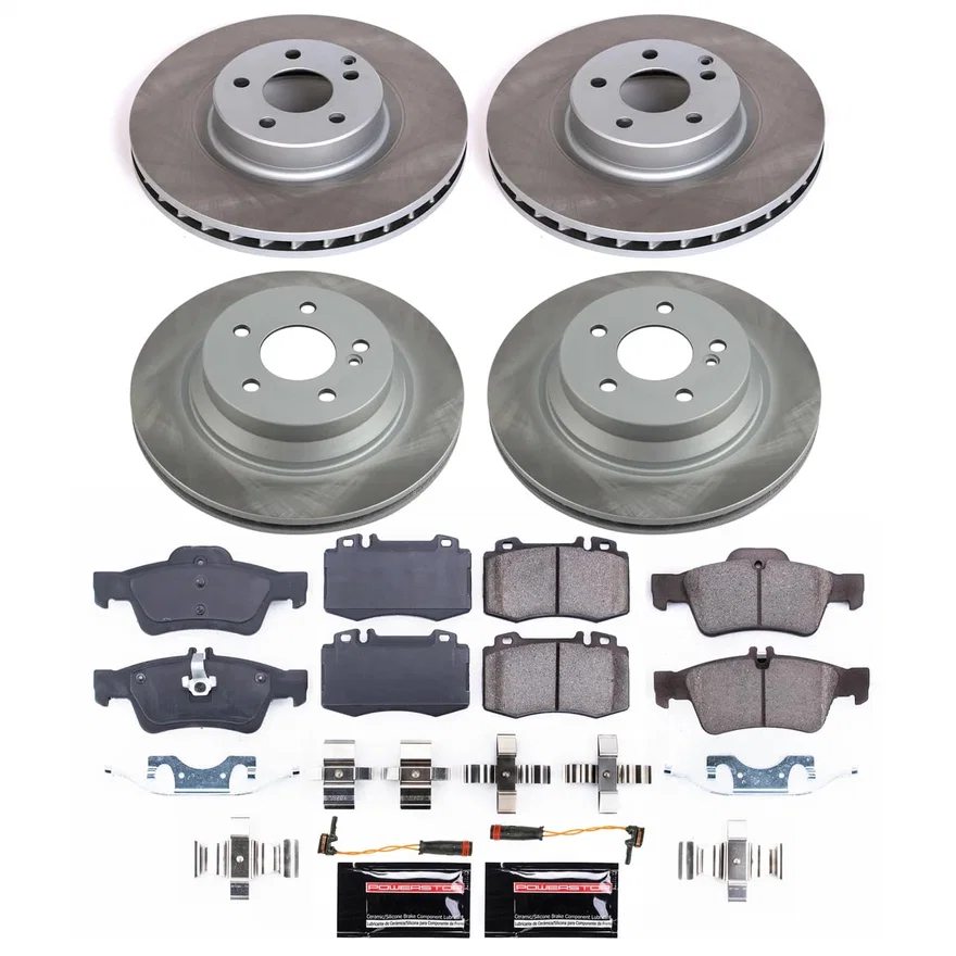 Front and Rear SEMI-COATED ROTOR KIT for Mercedes-Benz E550