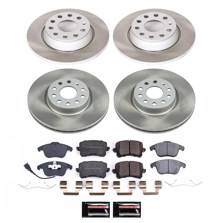 Front and Rear SEMI-COATED ROTOR KIT for Audi