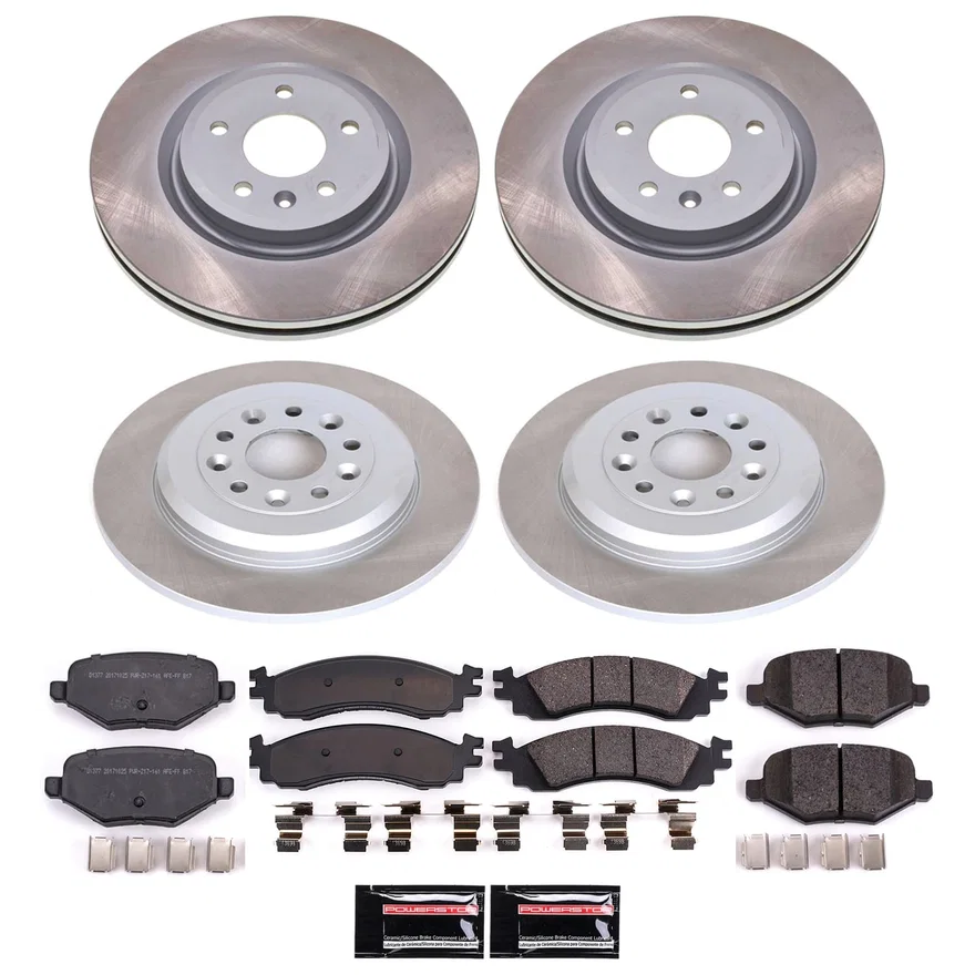 Front and Rear SEMI-COATED ROTOR KIT for Ford Taurus