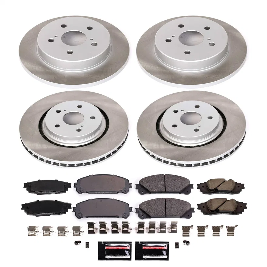 Front and Rear SEMI-COATED ROTOR KIT for Toyota