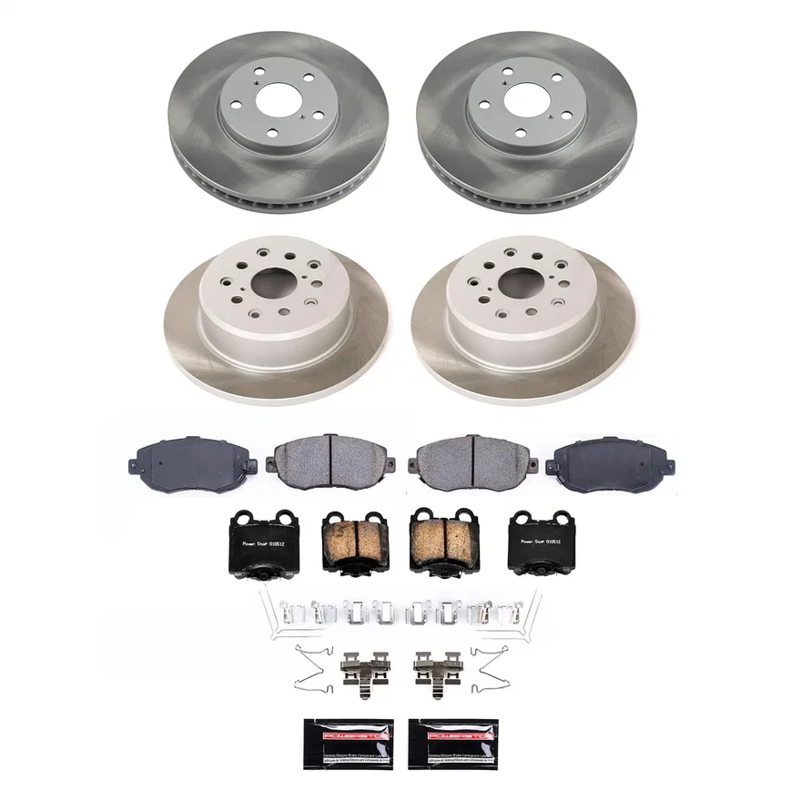 Front and Rear SEMI-COATED ROTOR KIT for Lexus