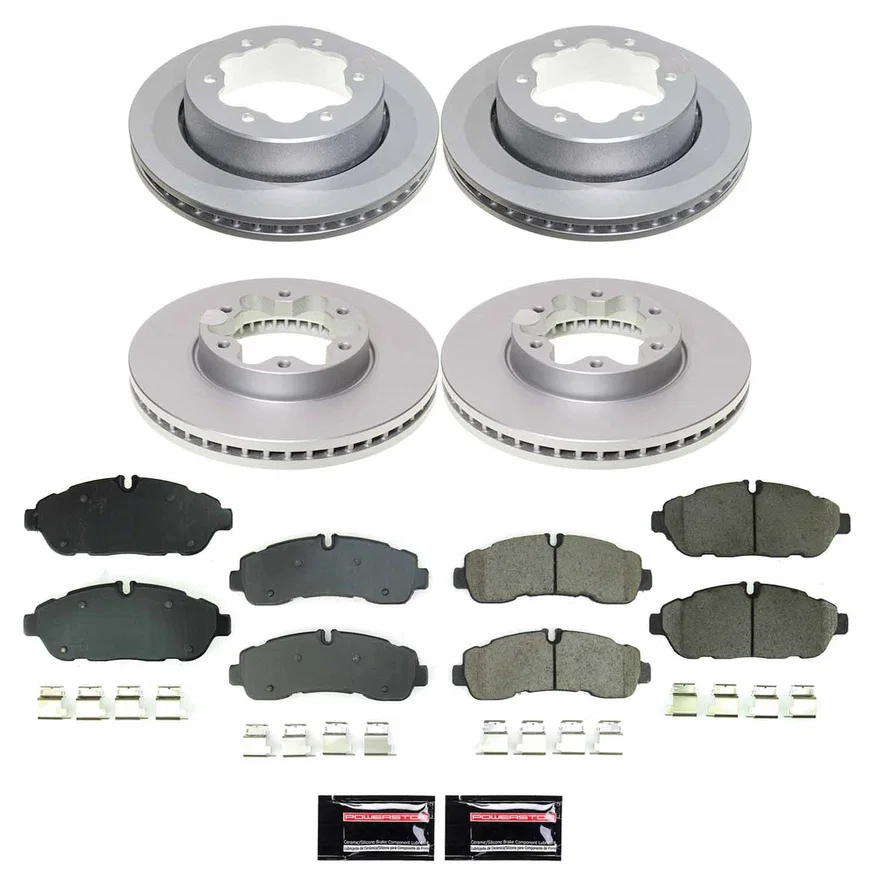 Front and Rear Z17 COATED BRAKE KIT for Ford Transit-350 HD