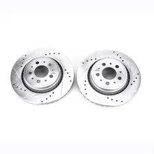 Rear DRILLEDSLOTTED ROTOR PAIR for Volvo XC90 image 2