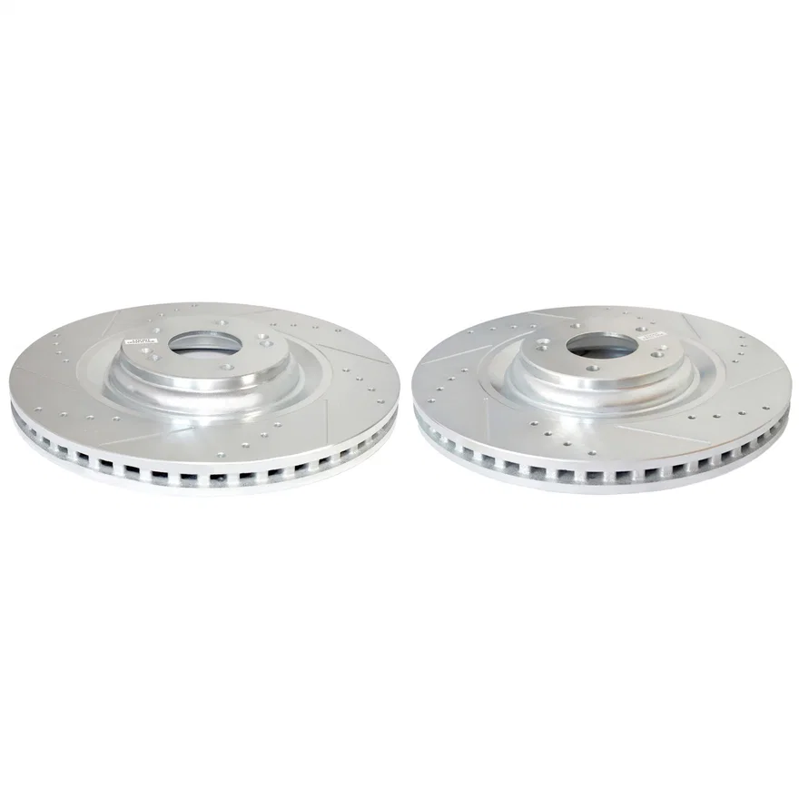 Front DRILLEDSLOTTED ROTOR PAIR for Hyundai