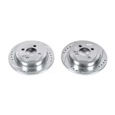Rear DRILLEDSLOTTED ROTOR PAIR for Mini Cooper image 2