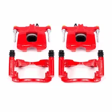 Rear RED CALIPER PAIR W/BRKT image 2