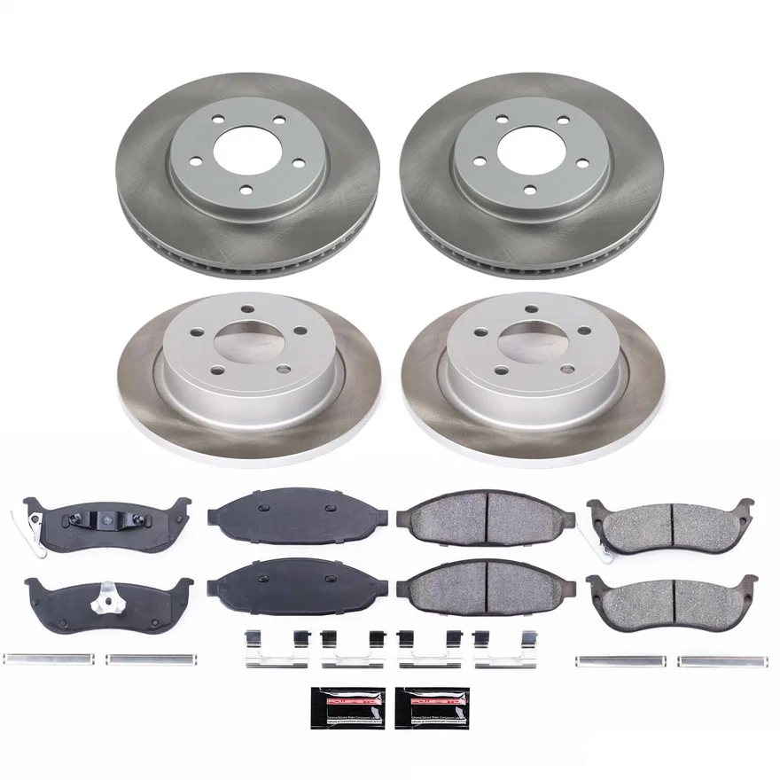 Front and Rear SEMI-COATED ROTOR KIT for Chrysler Pacifica