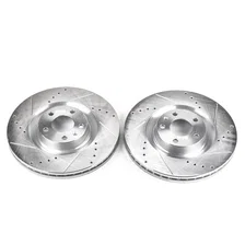 Front DRILLEDSLOTTED ROTOR PAIR for Audi S4 image 2