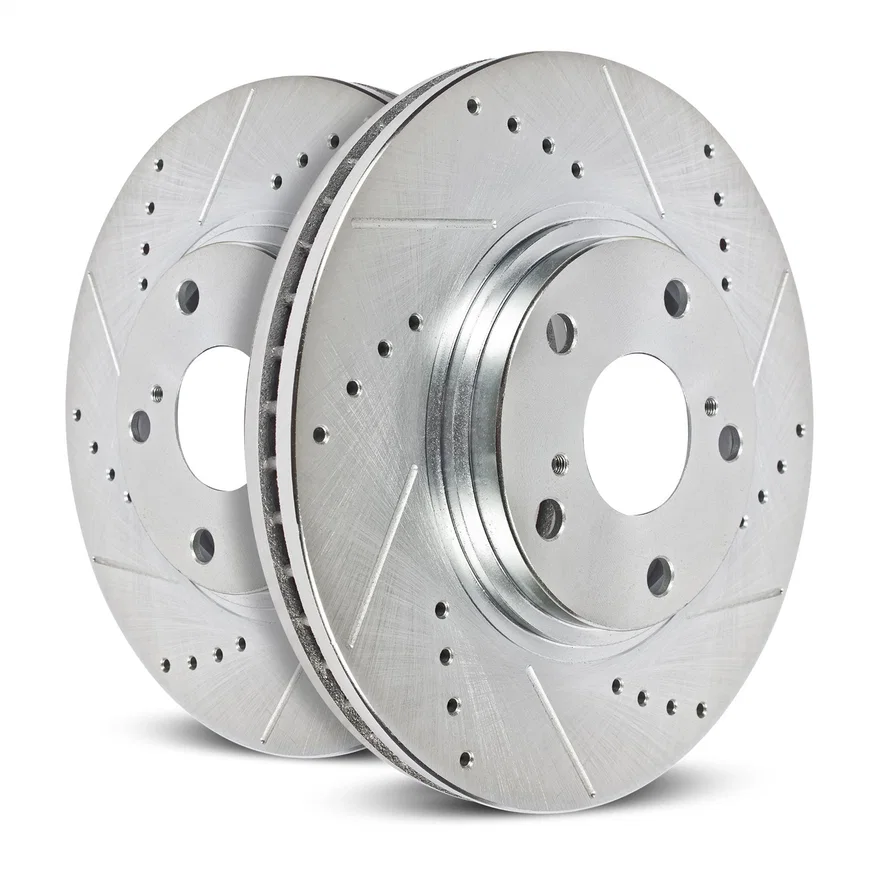 Rear DRILLEDSLOTTED ROTOR PAIR