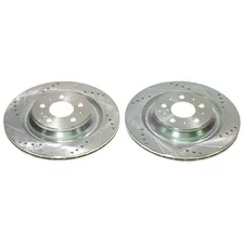 Rear DRILLEDSLOTTED ROTOR PAIR for Tesla 3 image 1