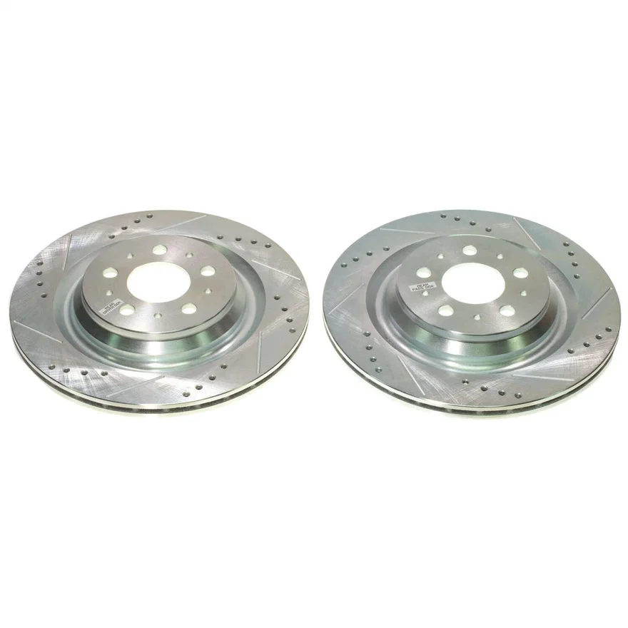 Rear DRILLEDSLOTTED ROTOR PAIR for Tesla 3