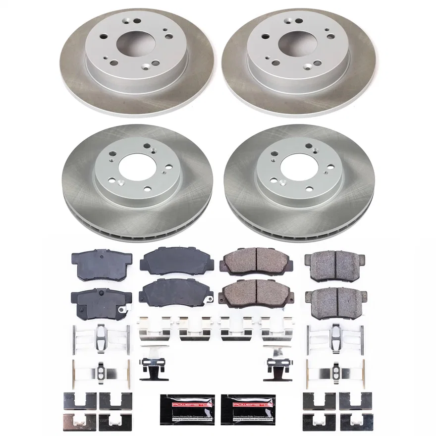 Front and Rear SEMI-COATED ROTOR KIT for Honda Prelude
