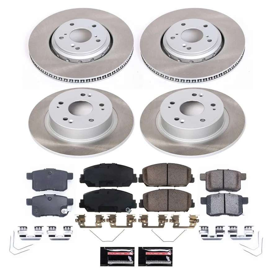 Front and Rear SEMI-COATED ROTOR KIT for Honda Accord