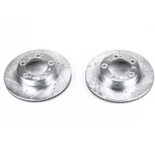 Front DRILLEDSLOTTED ROTOR PAIR for Porsche Boxster image 2