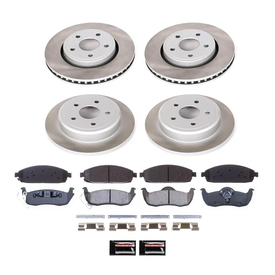 Front and Rear SEMI-COATED ROTOR KIT for Jeep