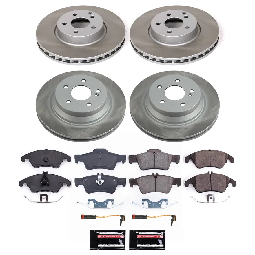 Front and Rear SEMI-COATED ROTOR KIT for Mercedes-Benz