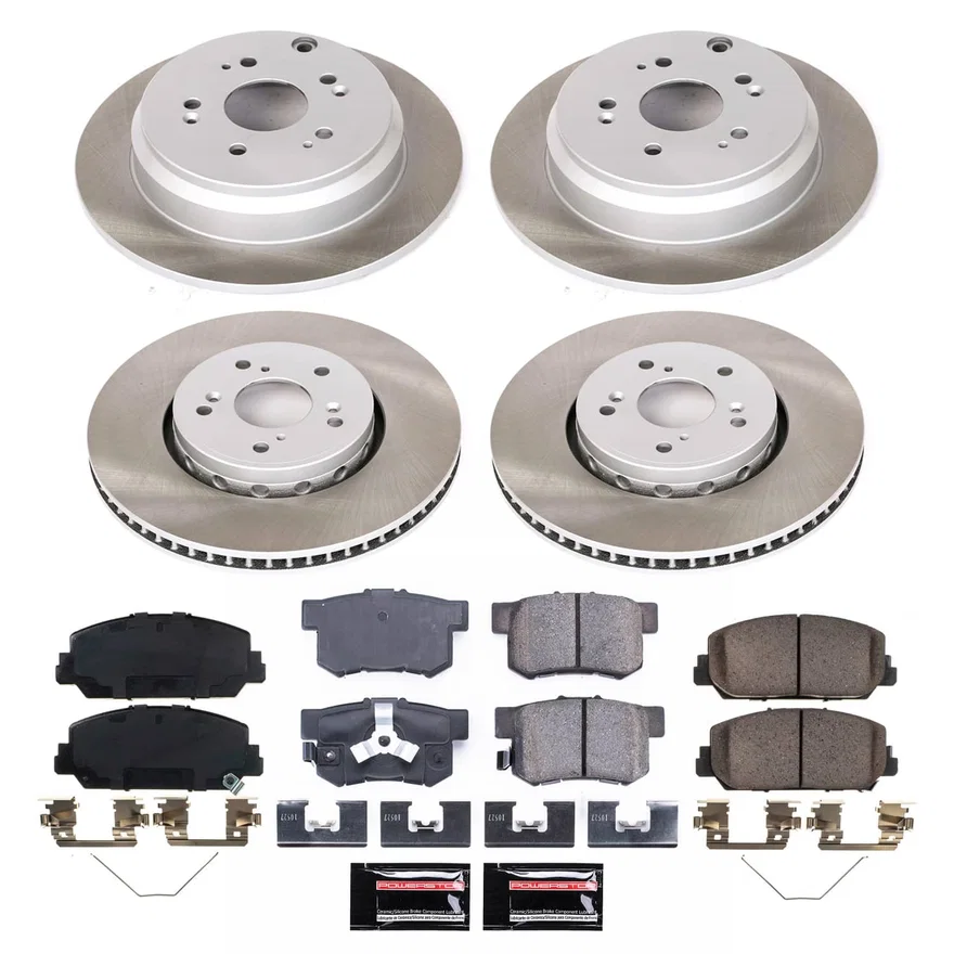 Front and Rear SEMI-COATED ROTOR KIT for Acura RDX