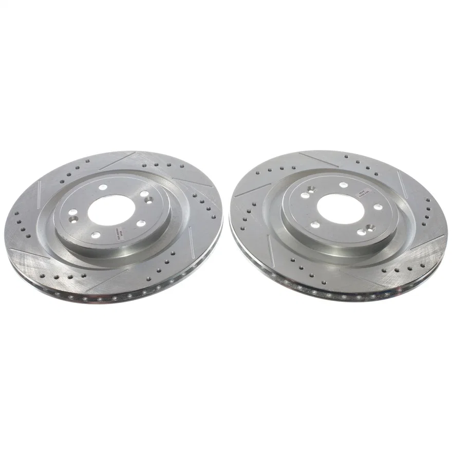Rear DRILLEDSLOTTED ROTOR PAIR
