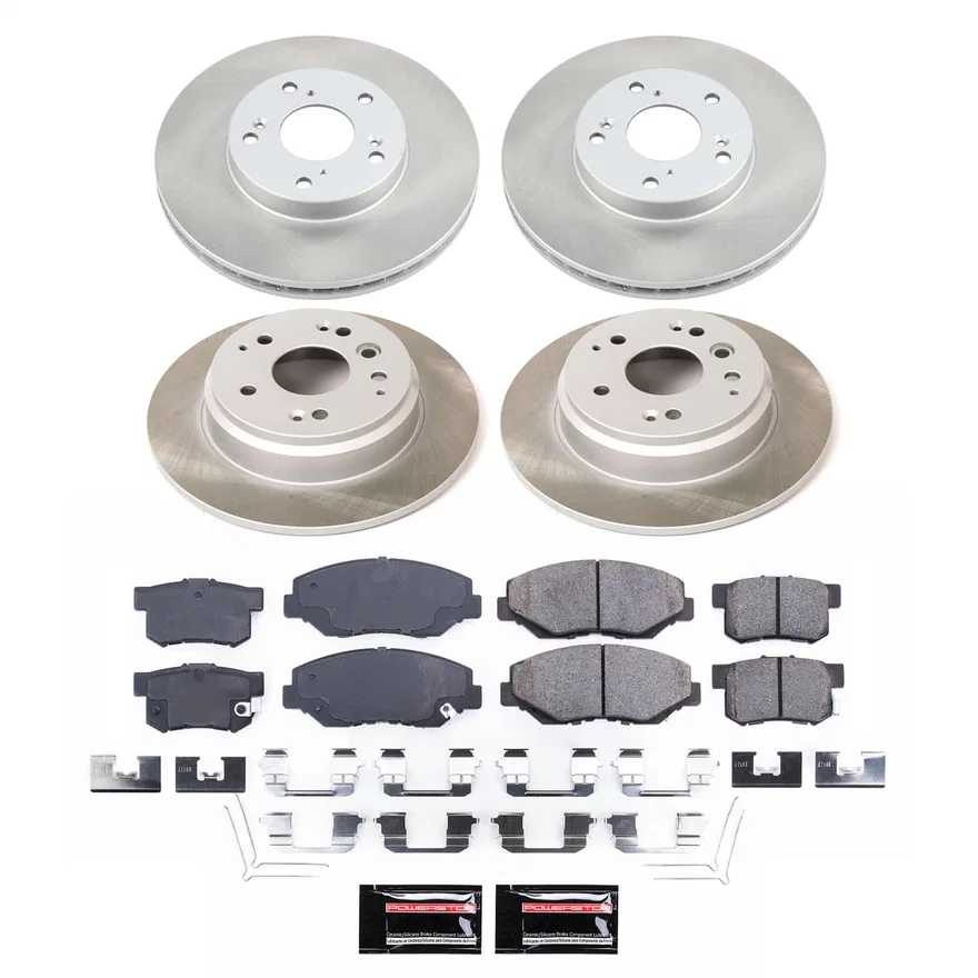 Front and Rear SEMI-COATED ROTOR KIT for Honda Element