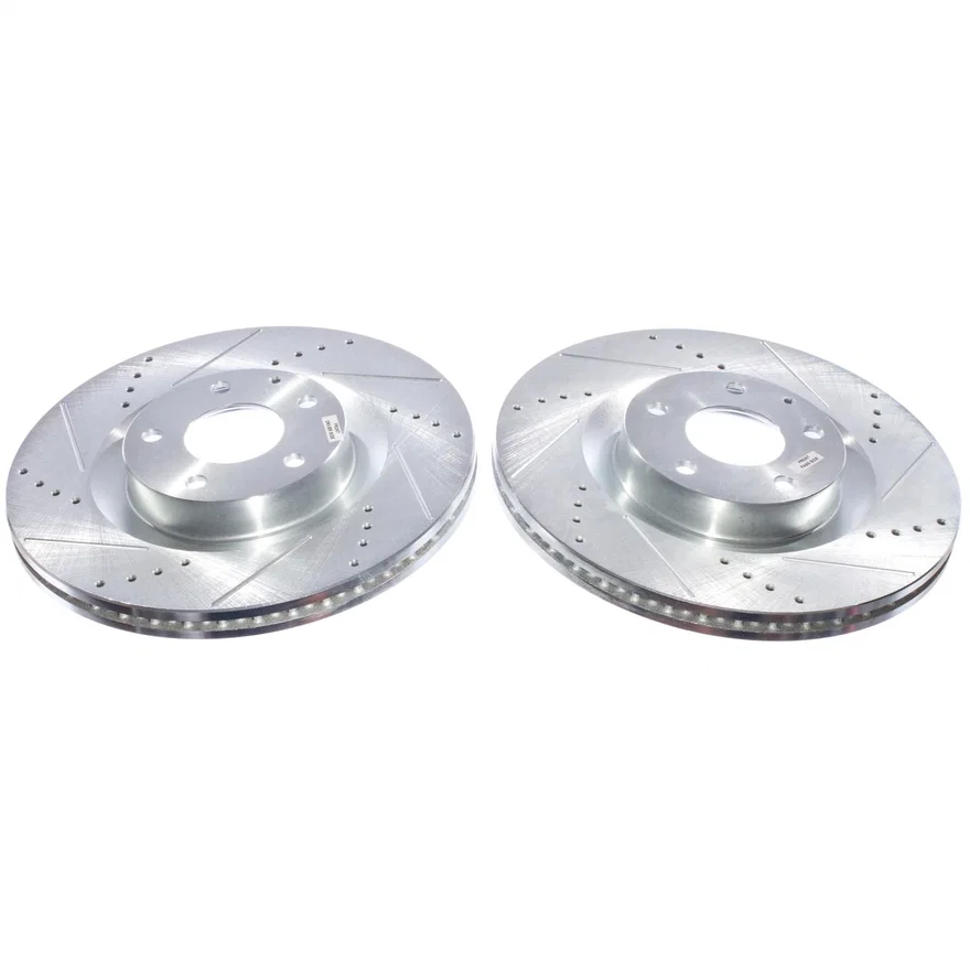 Front DRILLEDSLOTTED ROTOR PAIR for Mazda CX-50