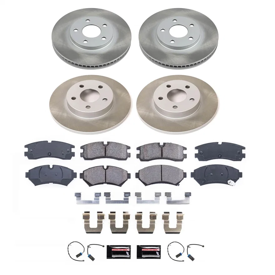 Front and Rear SEMI-COATED ROTOR KIT for Cadillac Seville