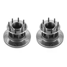 Front DRILLEDSLOTTED ROTOR PAIR for Ford F-350 Super Duty image 2