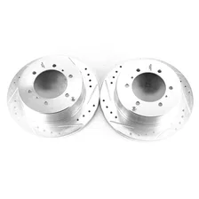Rear DRILLEDSLOTTED ROTOR PAIR for Mitsubishi image 2