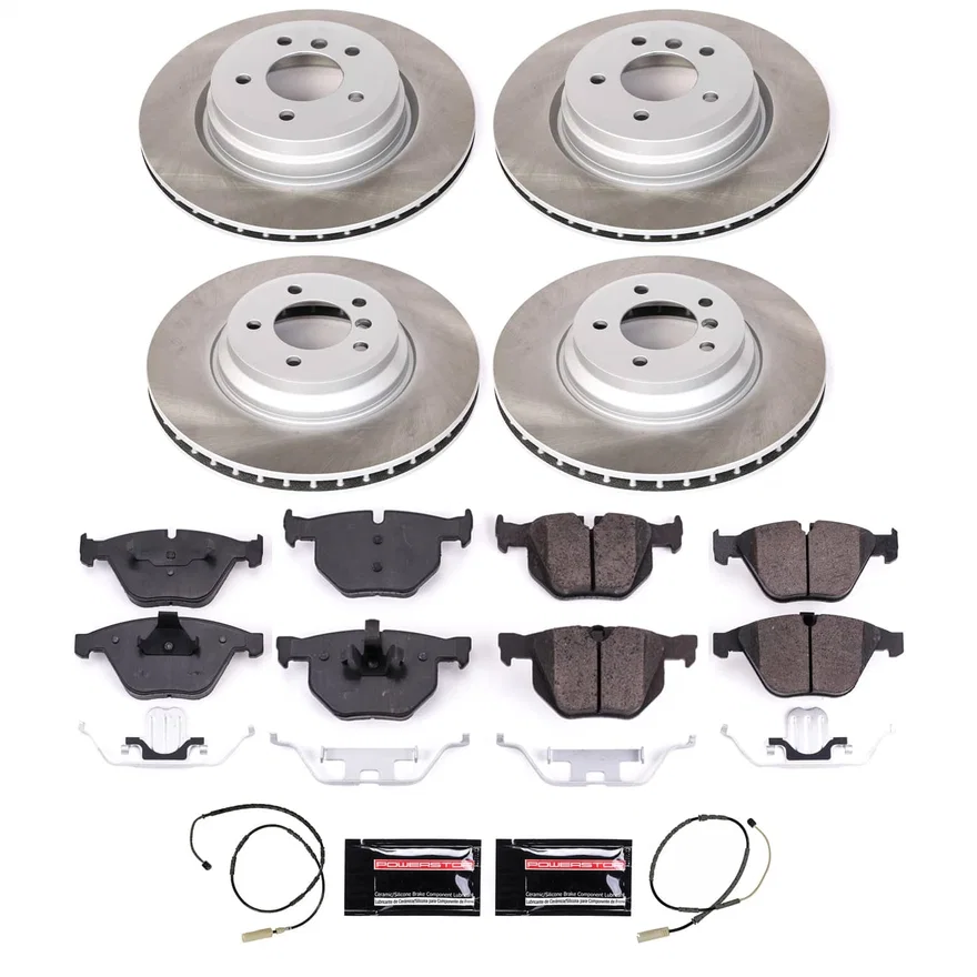 Front and Rear SEMI-COATED ROTOR KIT for BMW 335i xDrive