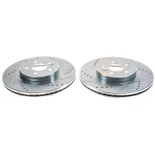 Front DRILLEDSLOTTED ROTOR PAIR for Subaru Forester image 2