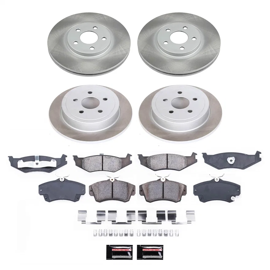 Front and Rear SEMI-COATED ROTOR KIT for Chrysler PT Cruiser