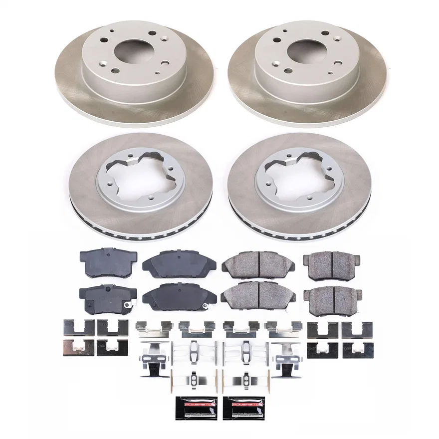 Front and Rear SEMI-COATED ROTOR KIT for Honda Accord